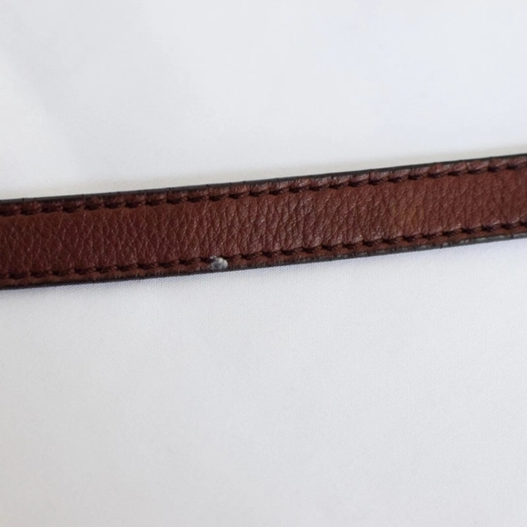 Vintage Y2K Brown Red Leather Studed Crossbody Bag Moto Boho Grunge - Picture 11 of 13